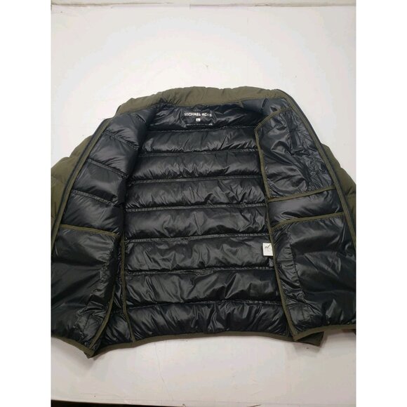 Michael Kors Men’s Green Premium Down Blend Quilted Puffer Full-Zip Jacket Sz Lg - Picture 4 of 15